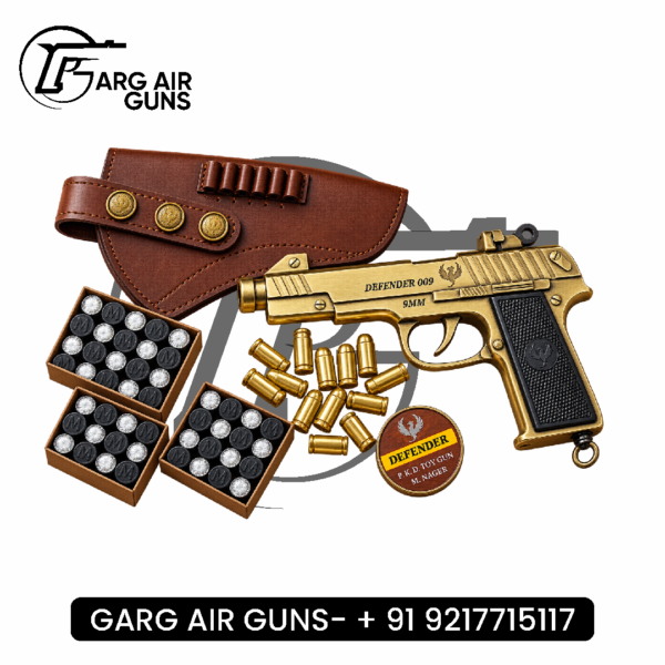 Defender 9MM Brass Sound Cork Gun With 6 Golden Dummy Metal Bullets